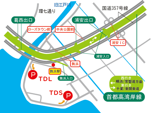 TDR周辺の簡略地図